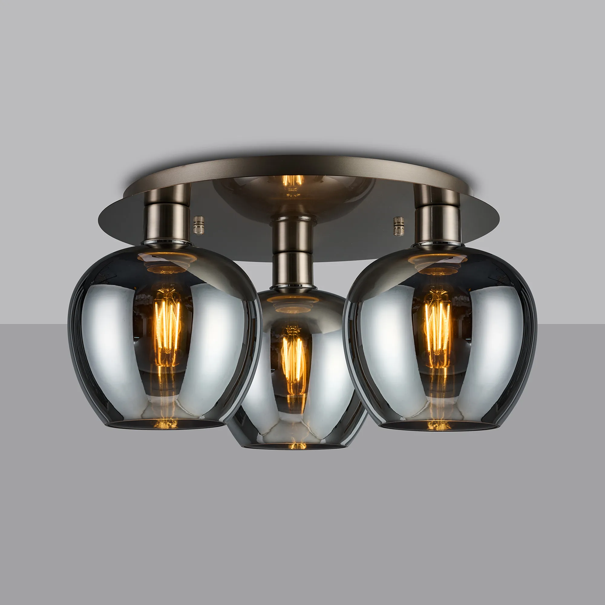 Lori Satin Nickel Ceiling Lights Deco Flush Fittings